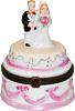 2 Tier Wedding Cake Porcelain Trinket Box