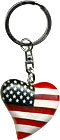 USA Souvenir Keychain - USA Heart in Wood