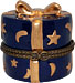 Round Blue Gift Box - Porcelain Trinket Box