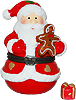 Santa Holding A Gingerbread Man Cookie Trinket Box