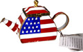 American Flag - Enamel Trinket Box in Teapot Shape