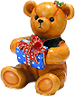 Teddy Bear Jeweled Enamel Trinket Box, 2.5H