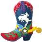 Star Spur Cowboy Boot Figurine - Red, 4.5H