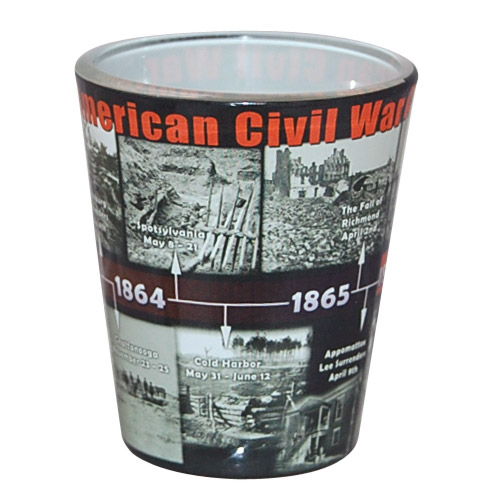 US Civil War Timeline Shot Glass