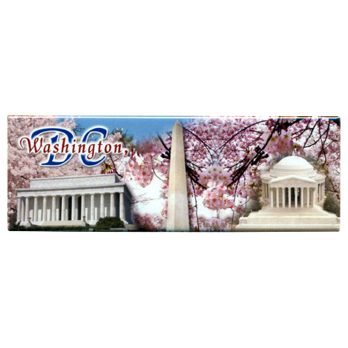 Washington, D.C. Souvenir Cherry Blossom Panoramic Magnet, 4-5/8L