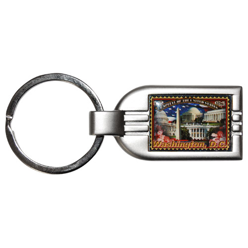 Washington, D.C. Postal Stamp Style Key Chain, Metal