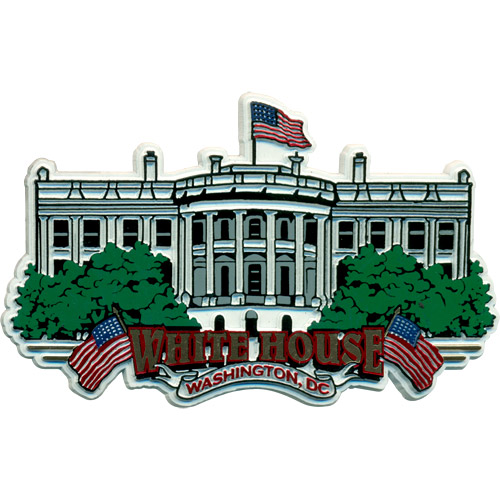 White House Souvenir Fridge Magnet, Rubber