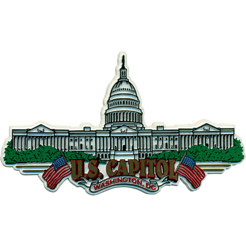 U.S. Capitol Building Large Souvenir Rubber Magnet