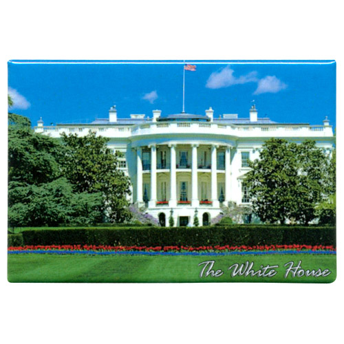 White House Souvenir Metal Magnet, 3-1/8L