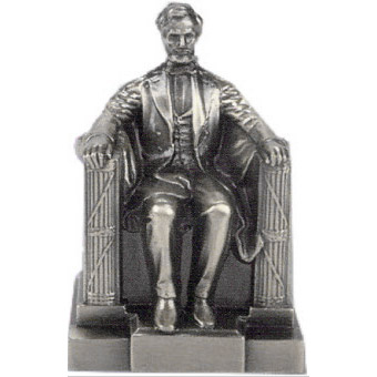 Lincoln Statue of Lincoln Memorial, Pewter, 6-1/4H