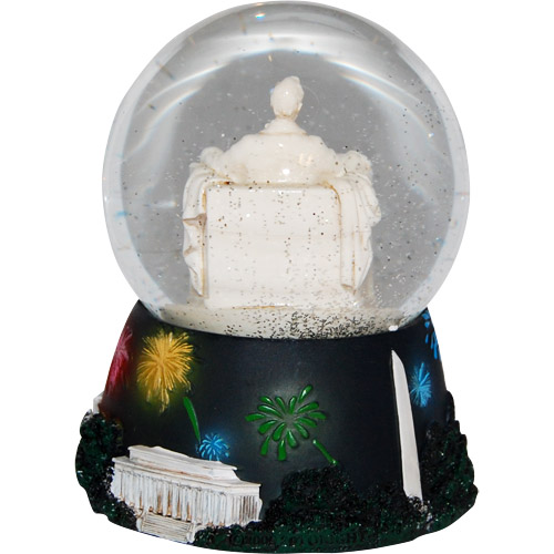 Lincoln Memorial Snow Globe with Music, 5.5H