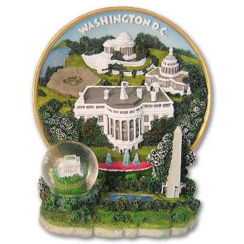 Washington, DC Souvenir Plate with Mini Snow Globe