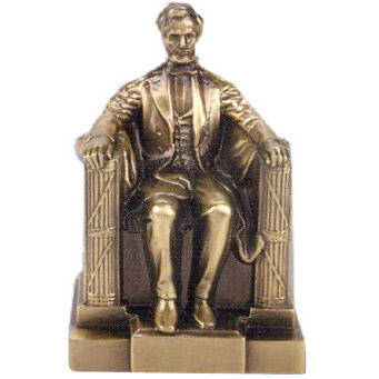 Lincoln Statue of Lincoln Memorial, Bronze, 6-1/4H