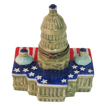 Capitol Hill - Porcelain Trinket Box of Capitol Dome Statue