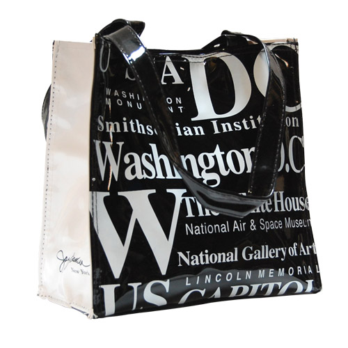 Washington DC B/W Letter Tote Bag, Small