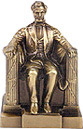 Lincoln Statue of Lincoln Memorial, Bronze, 6-1/4H
