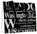 Washington DC B/W Letter Tote Bag, Large